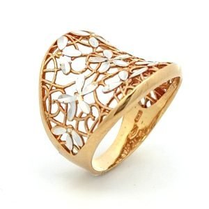 Anello Donna Oro 18kt Fascia Fiori