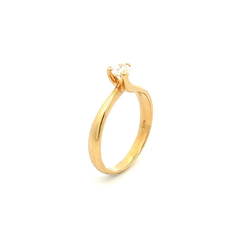 Anello Donna Oro 9kt Solitario Asimmetrico 3 Anello Donna Oro 9kt Solitario Asimmetrico