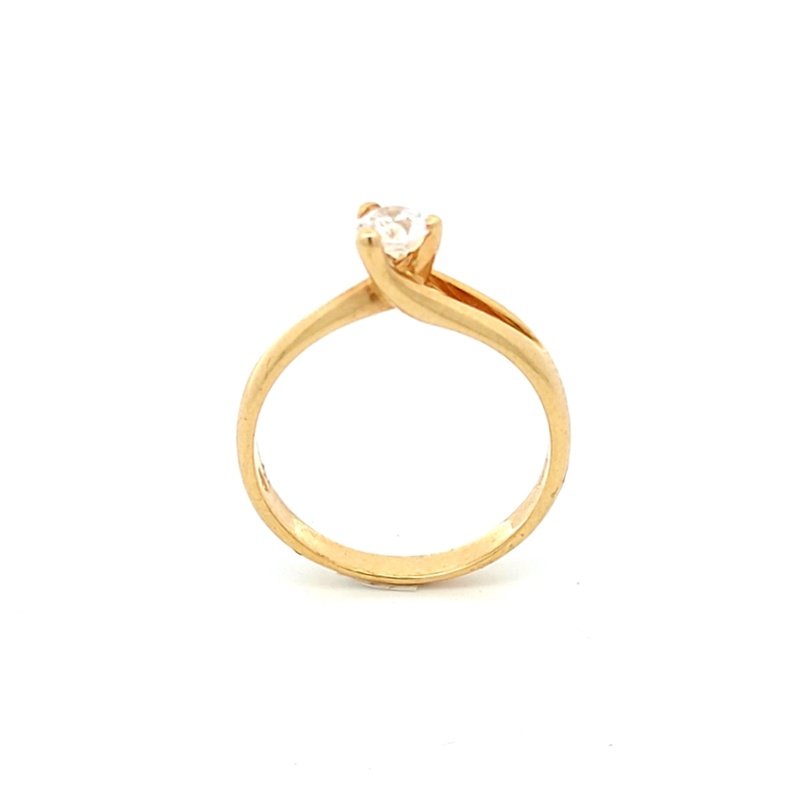 Anello Donna Oro 9kt Solitario Asimmetrico 2 Anello Donna Oro 9kt Solitario Asimmetrico