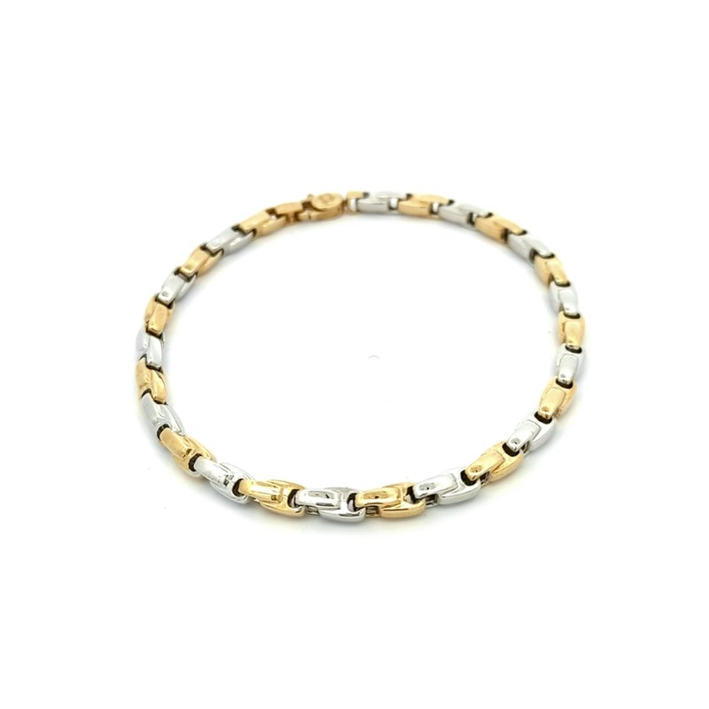 Bracciale Uomo Oro 18kt Bicolor Alternato 1 Bracciale Uomo Oro 18kt Bicolor Alternato