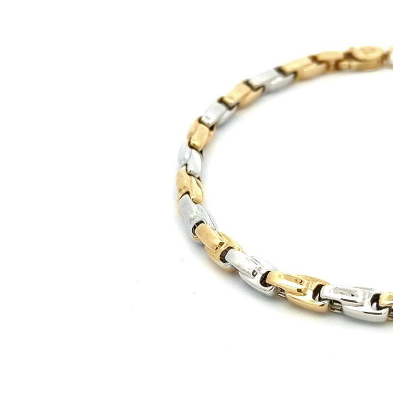 Bracciale Uomo Oro 18kt Bicolor Alternato 2 Bracciale Uomo Oro 18kt Bicolor Alternato