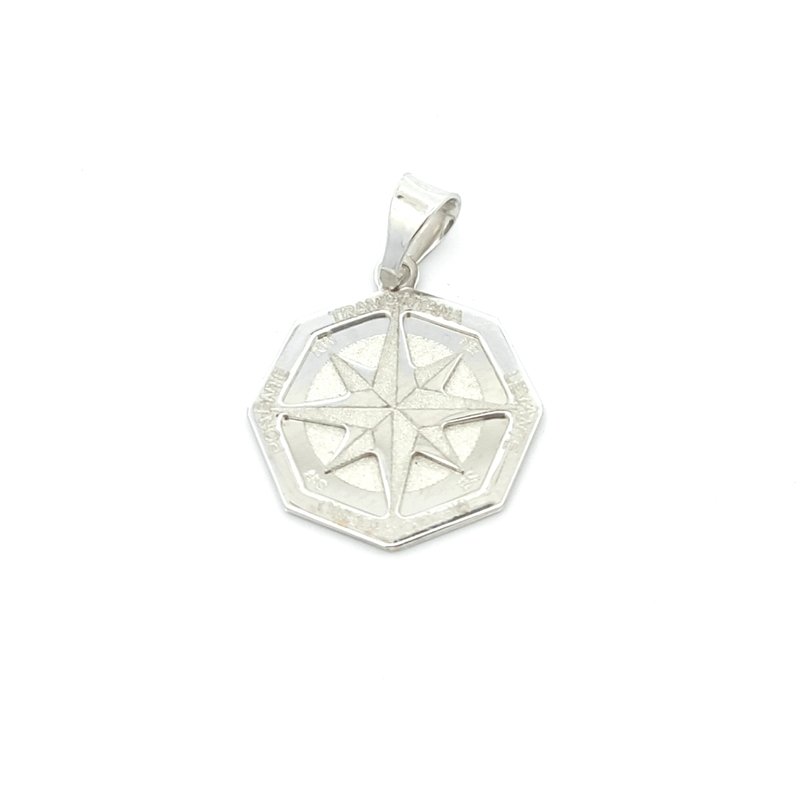 Ciondolo Uomo Oro Bianco 18kt Rosa dei Vènti 1 Ciondolo Uomo Oro Bianco 18kt Rosa dei Vènti