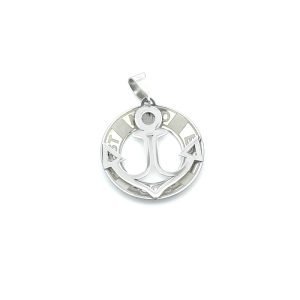 Ciondolo Uomo Oro Bianco 9kt Ancora
