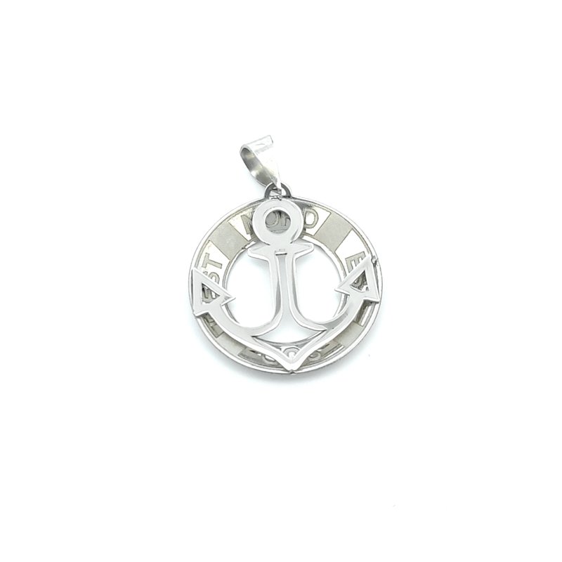 Ciondolo Uomo Oro Bianco 9kt Ancora 1 Ciondolo Uomo Oro Bianco 9kt Ancora