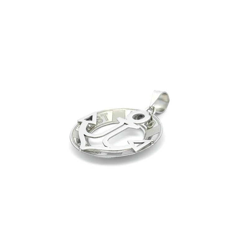 Ciondolo Uomo Oro Bianco 9kt Ancora 2 Ciondolo Uomo Oro Bianco 9kt Ancora