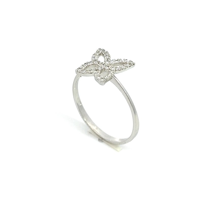 Anello Donna Oro Bianco 9kt Sagoma Farfalla 1 Anello Donna Oro Bianco 9kt Sagoma Farfalla