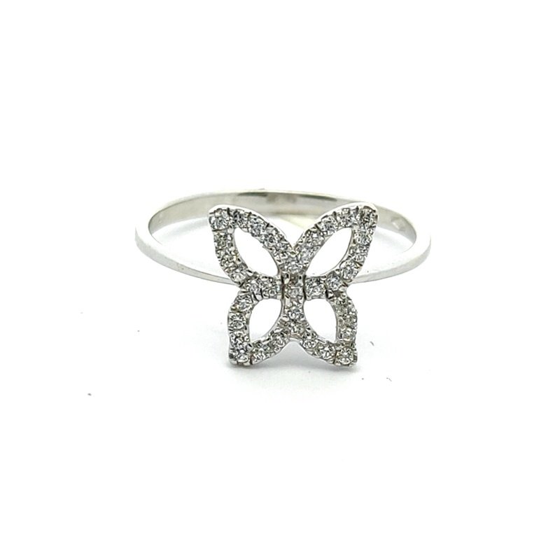 Anello Donna Oro Bianco 9kt Sagoma Farfalla 3 Anello Donna Oro Bianco 9kt Sagoma Farfalla