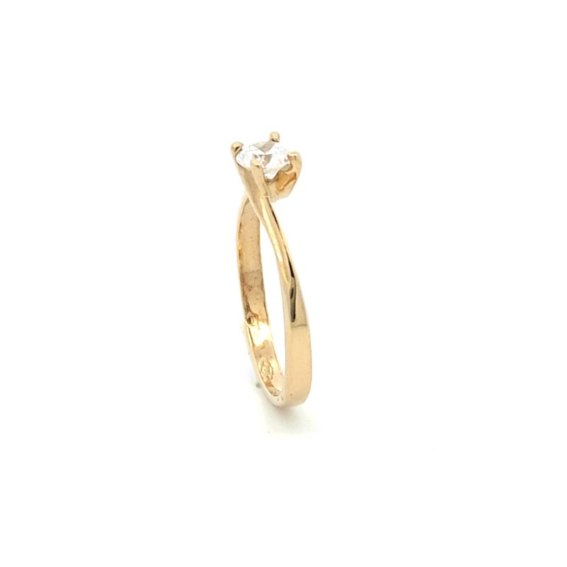 Anello Donna Oro 18kt Solitario Contrariè 3 Anello Donna Oro 18kt Solitario Contrariè