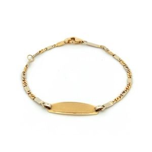 Bracciale Bambino Oro 18kt Bicolor Piastrina