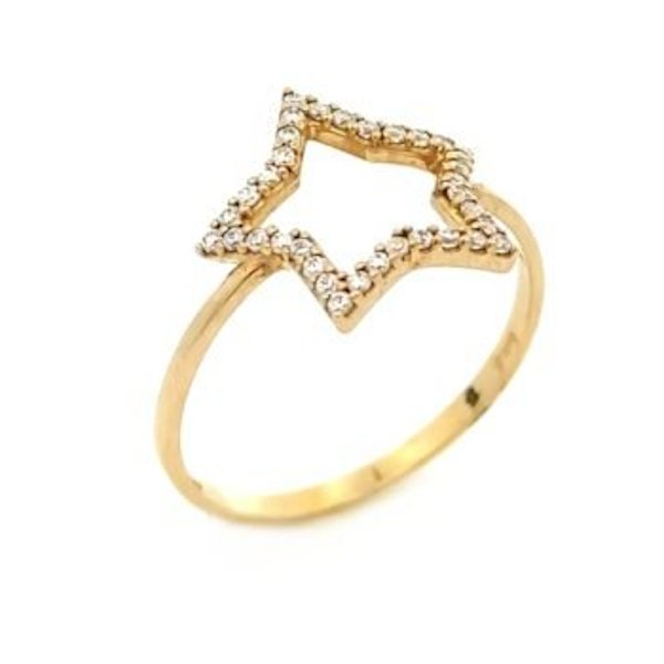 Anello Donna Oro 9kt Stella Zirconi 1 Anello Donna Oro 9kt Stella Zirconi