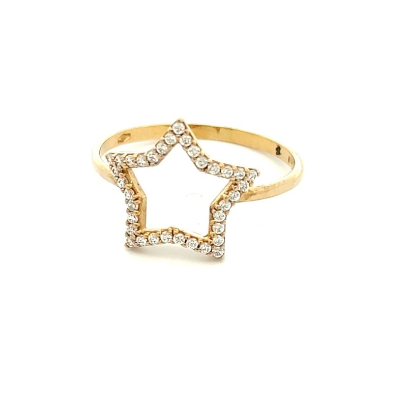 Anello Donna Oro 9kt Stella Zirconi 2 Anello Donna Oro 9kt Stella Zirconi