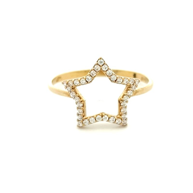 Anello Donna Oro 9kt Stella Zirconi 3 Anello Donna Oro 9kt Stella Zirconi
