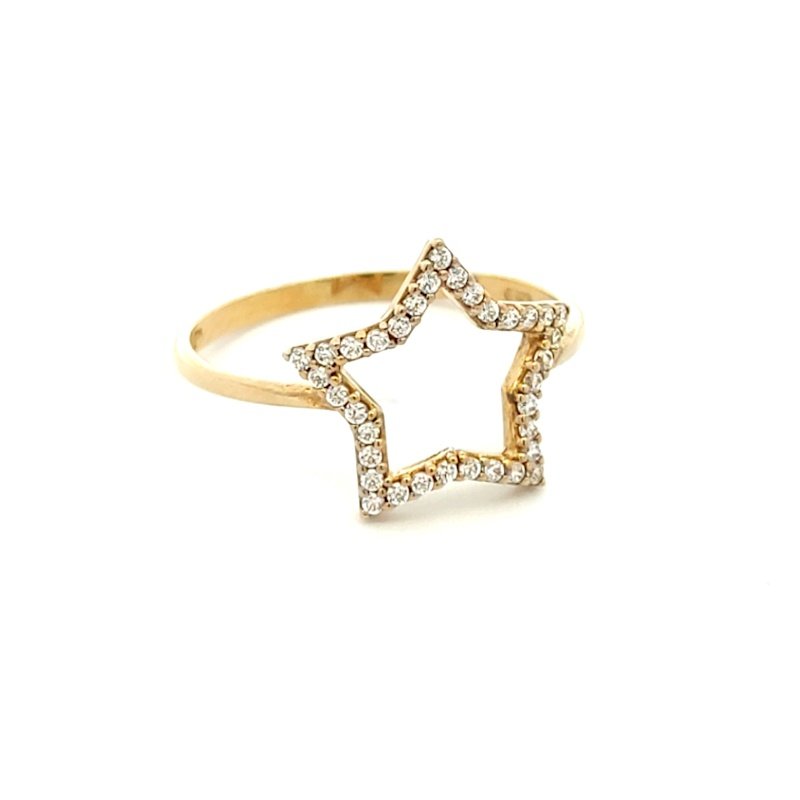 Anello Donna Oro 9kt Stella Zirconi 4 Anello Donna Oro 9kt Stella Zirconi