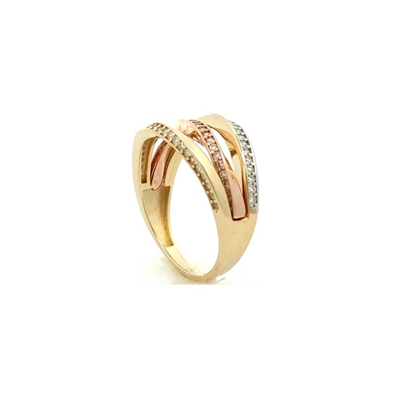 Anello Donna Oro 9kt Trittico a Fasce 1 Anello Donna Oro 9kt Trittico a Fasce