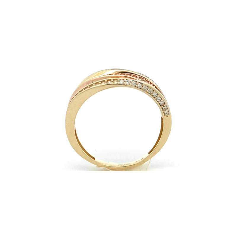 Anello Donna Oro 9kt Trittico a Fasce 2 Anello Donna Oro 9kt Trittico a Fasce