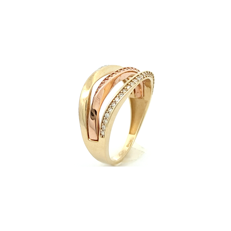 Anello Donna Oro 9kt Trittico a Fasce 3 Anello Donna Oro 9kt Trittico a Fasce