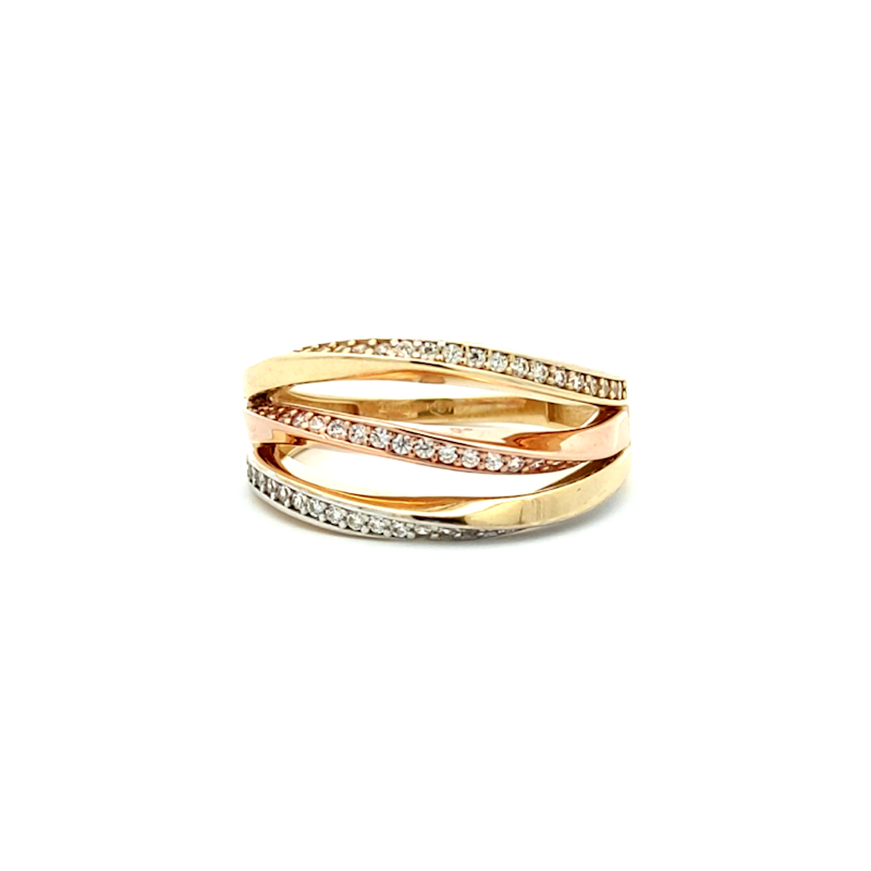 Anello Donna Oro 9kt Trittico a Fasce 4 Anello Donna Oro 9kt Trittico a Fasce