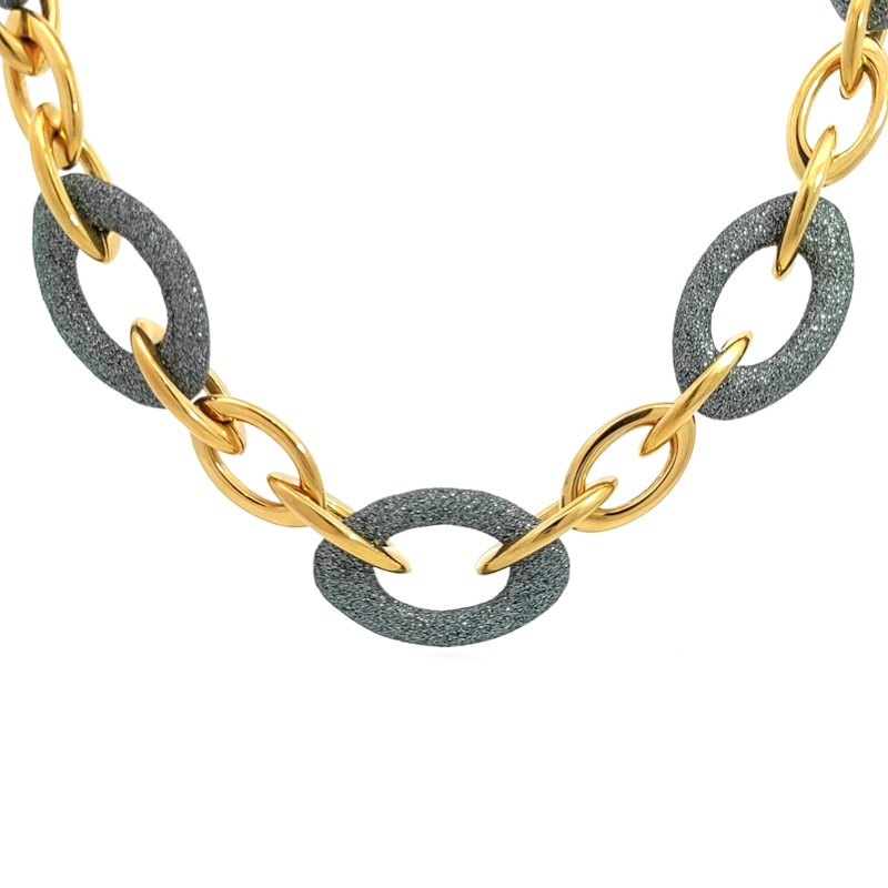 Catena Donna Acciaio Bicolor Brillantinata 1 Catena Donna Acciaio Bicolor Brillantinata