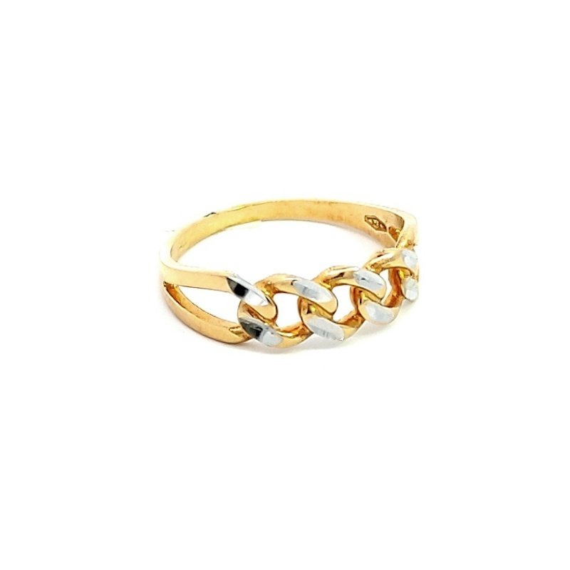 Anello Donna Oro 9kt Centrale a Catena 3 Anello Donna Oro 9kt Centrale a Catena