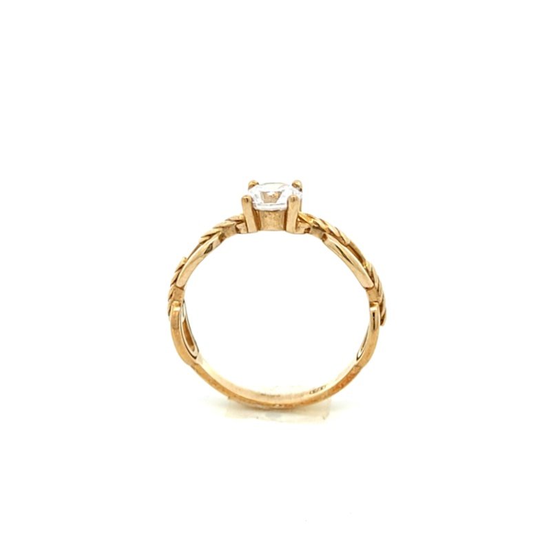 Anello Donna Oro 9kt Solitario Montatura a Catena 2 Anello Donna Oro 9kt Solitario Montatura a Catena
