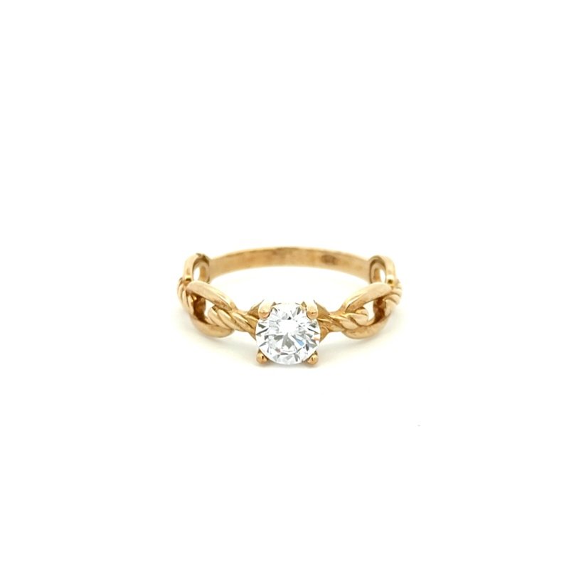 Anello Donna Oro 9kt Solitario Montatura a Catena 3 Anello Donna Oro 9kt Solitario Montatura a Catena
