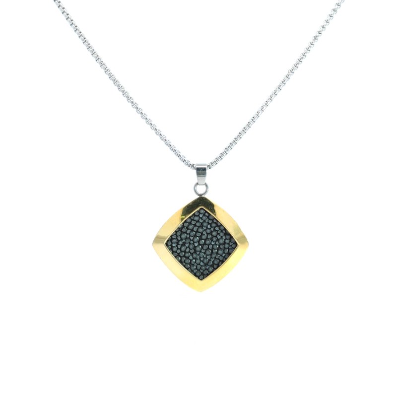 Collana Donna Acciaio Dorato Zirconi Neri 1 Collana Donna Acciaio Dorato Zirconi Neri