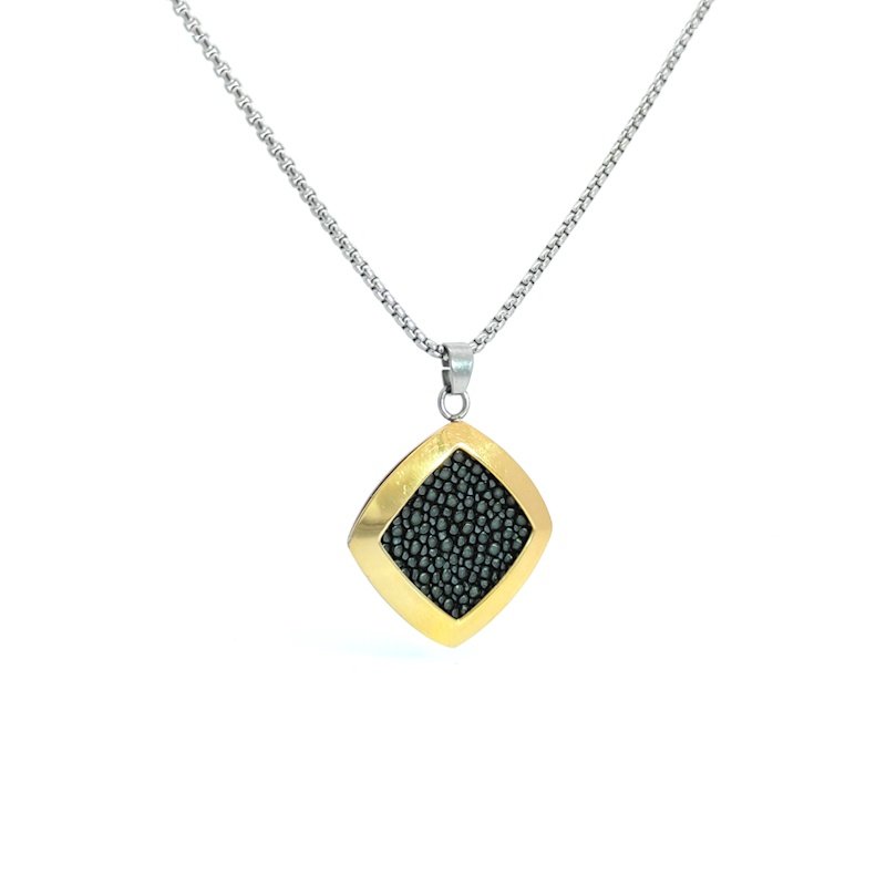 Collana Donna Acciaio Dorato Zirconi Neri 2 Collana Donna Acciaio Dorato Zirconi Neri