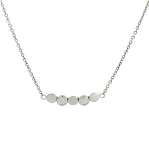 Collana Donna Acciaio Centrale Cinque Cerchi Piatti