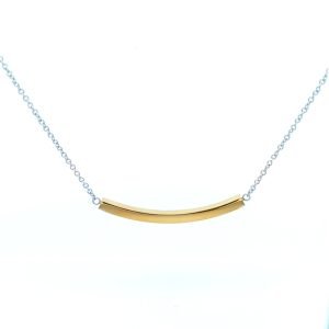 Collana Donna Acciaio Centrale Rigido Dorato