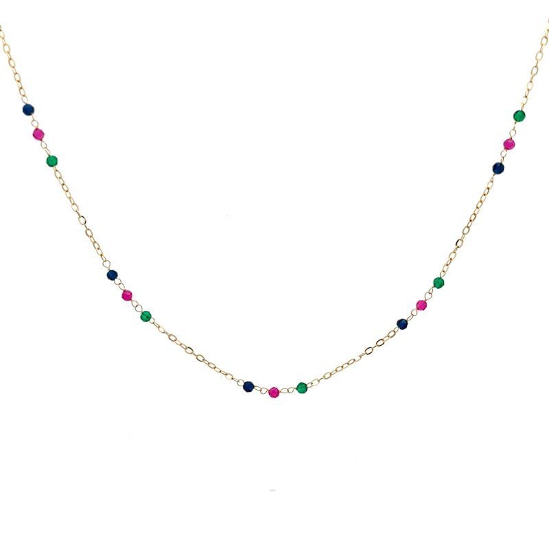 Collana Donna Oro Giallo 18kt Pietre Colorate 1 Collana Donna Oro Giallo 18kt Pietre Colorate