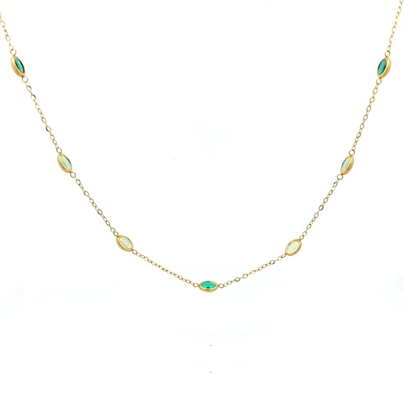 Collana Donna Oro Giallo 18kt Pietre Ovali 1 Collana Donna Oro Giallo 18kt Pietre Ovali