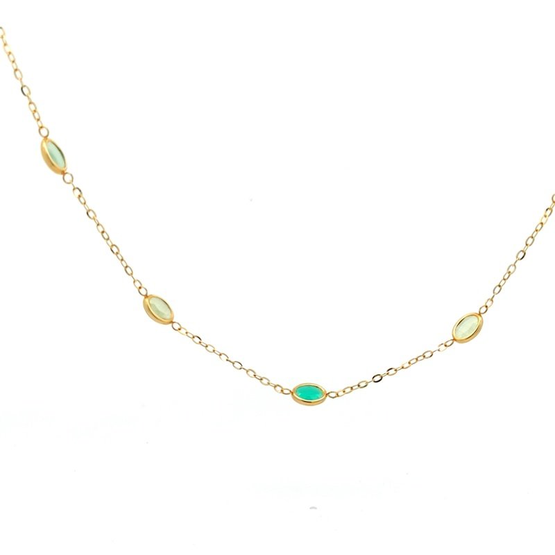 Collana Donna Oro Giallo 18kt Pietre Ovali 2 Collana Donna Oro Giallo 18kt Pietre Ovali