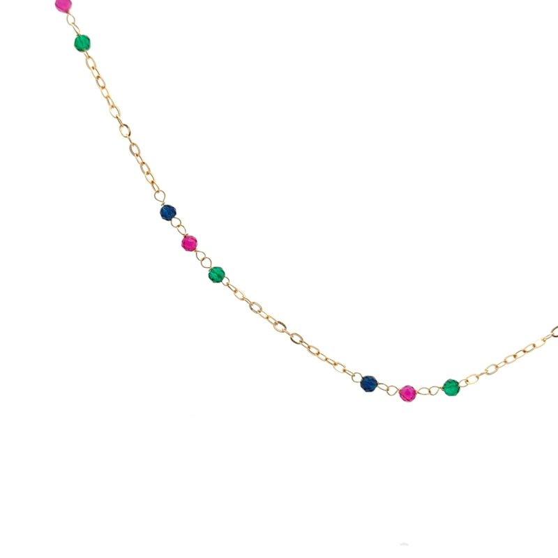 Collana Donna Oro Giallo 18kt Pietre Colorate 2 Collana Donna Oro Giallo 18kt Pietre Colorate