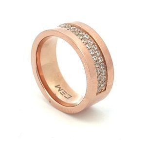 Anello Donna Cem Rosè A Fascia Con Zirconi