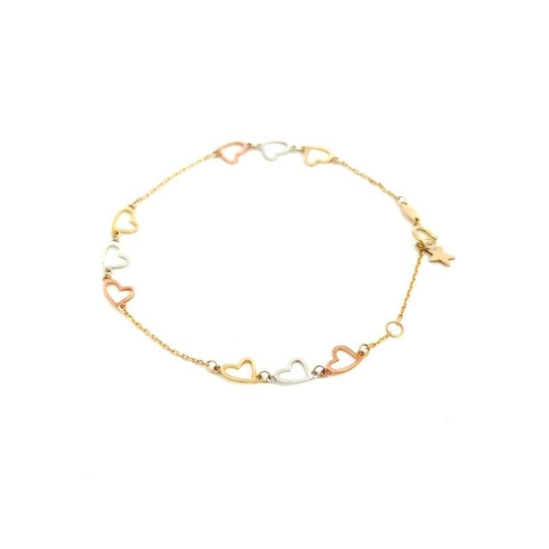 Bracciale Donna oro 9kt Trittico Cuori 1 Bracciale Donna oro 9kt Trittico Cuori