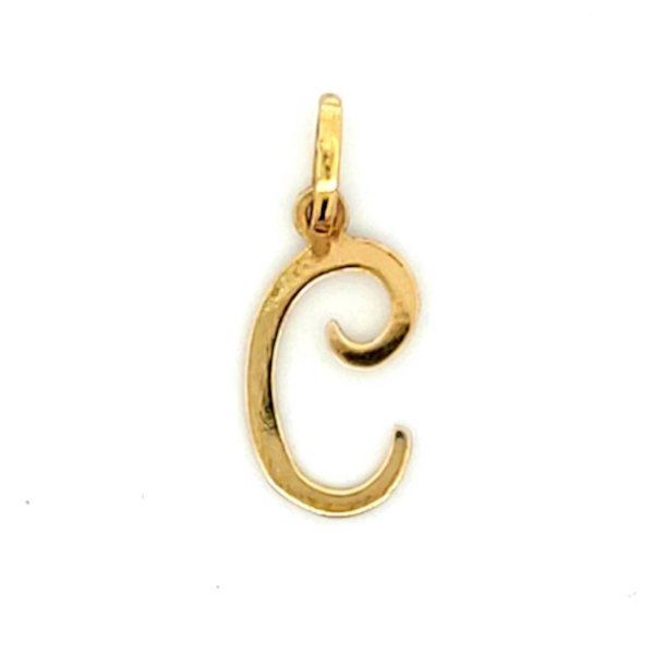 Ciondolo Donna Lettera C Corsivo Oro Giallo 1 Ciondolo Donna Lettera C Corsivo Oro Giallo