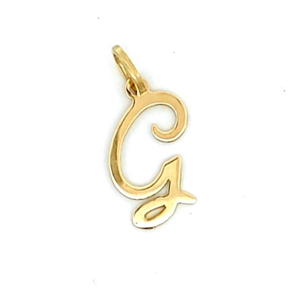 Ciondolo Donna Lettera G Corsivo Oro Giallo 1 Ciondolo Donna Lettera G Corsivo Oro Giallo