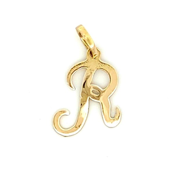 Ciondolo Donna Lettera R Corsivo Oro Giallo 1 Ciondolo Donna Lettera R Corsivo Oro Giallo