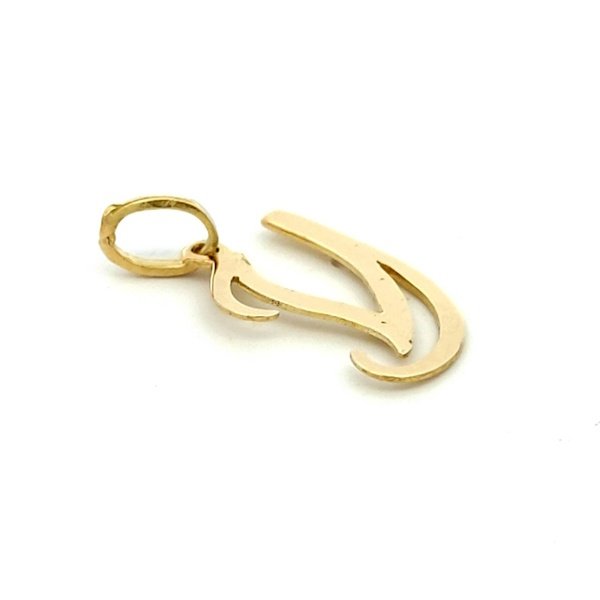 Ciondolo Donna Lettera V Corsivo Oro Giallo 2 Ciondolo Donna Lettera V Corsivo Oro Giallo