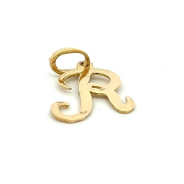 Ciondolo Donna Lettera R Corsivo Oro Giallo 2 Ciondolo Donna Lettera R Corsivo Oro Giallo
