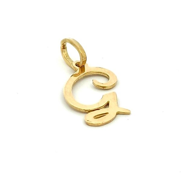 Ciondolo Donna Lettera G Corsivo Oro Giallo 2 Ciondolo Donna Lettera G Corsivo Oro Giallo