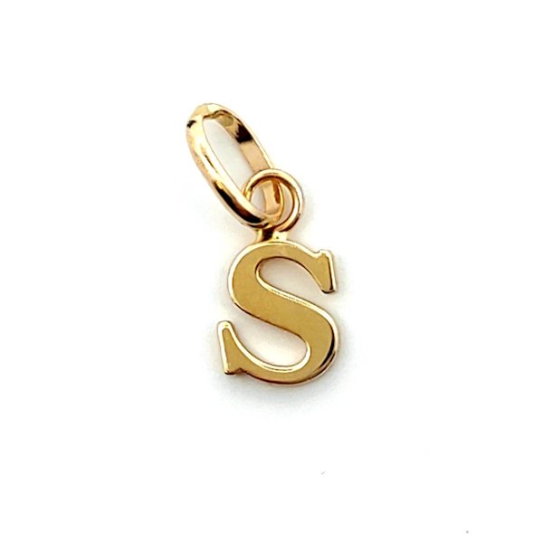 Ciondolo Donna Lettera S Piccola Oro Giallo 1 Ciondolo Donna Lettera S Piccola Oro Giallo