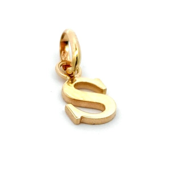 Ciondolo Donna Lettera S Piccola Oro Giallo 2 Ciondolo Donna Lettera S Piccola Oro Giallo