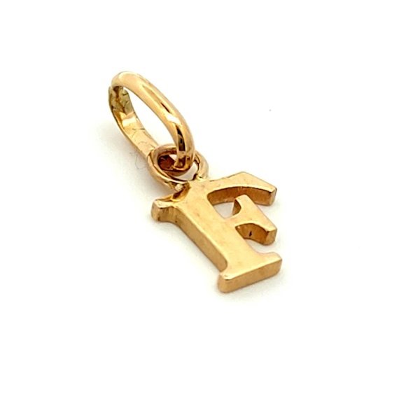 Ciondolo Donna Lettera F Piccola Oro Giallo 2 Ciondolo Donna Lettera F Piccola Oro Giallo