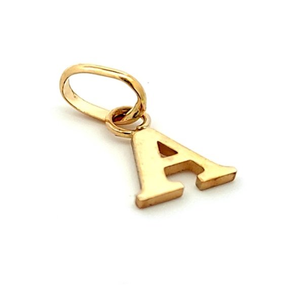 Ciondolo Donna Lettera A Piccola Oro Giallo 2 Ciondolo Donna Lettera A Piccola Oro Giallo