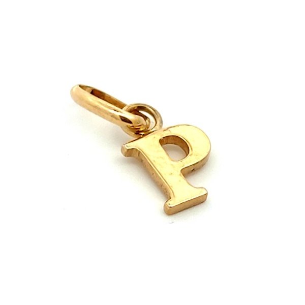 Ciondolo Donna Lettera P Piccola Oro Giallo 2 Ciondolo Donna Lettera P Piccola Oro Giallo