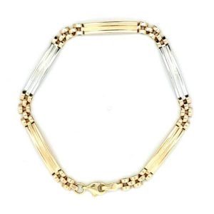 Bracciale Oro 9kt Bicolor Piastrine e Maglia Rolex