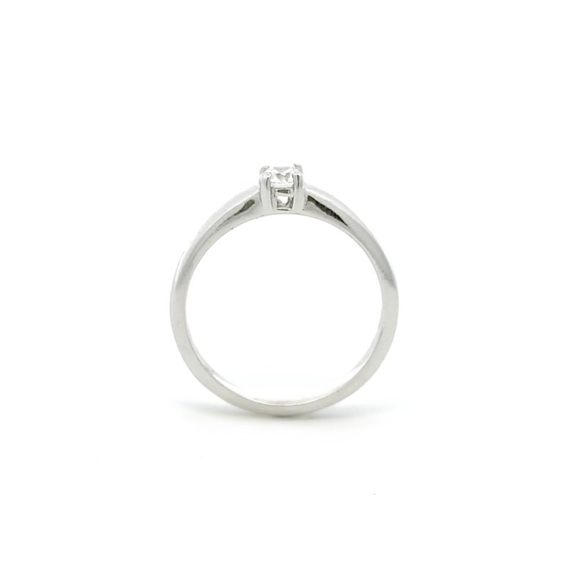 Anello Donna Oro Bianco 9kt Solitario Incassato 2 Anello Donna Oro Bianco 9kt Solitario Incassato