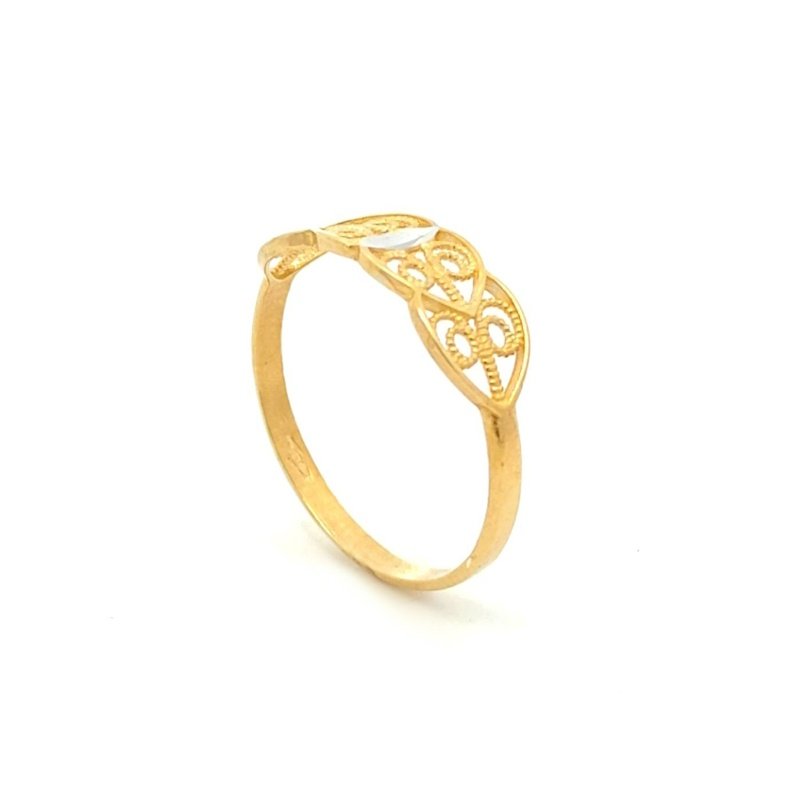 Anello Donna Oro Giallo 9kt Filigrana e Punto Luce Oro Bianco 1 Anello Donna Oro Giallo 9kt Filigrana e Punto Luce Oro Bianco