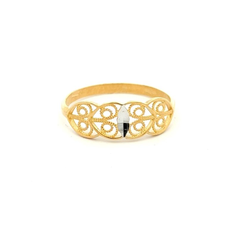 Anello Donna Oro Giallo 9kt Filigrana e Punto Luce Oro Bianco 3 Anello Donna Oro Giallo 9kt Filigrana e Punto Luce Oro Bianco